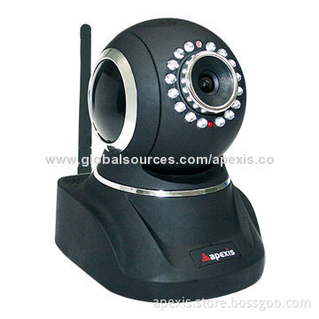 Wireless WiFi Megapixel IP Camera In-room Security, Supports PTZ/Wi-Fi/P2P/Infrared Night Vision